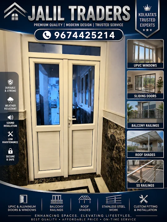 Premium UPVC Door Installation in Ichapur , Barrackpore by Jalil Traders. Strong, weatherproof, and…