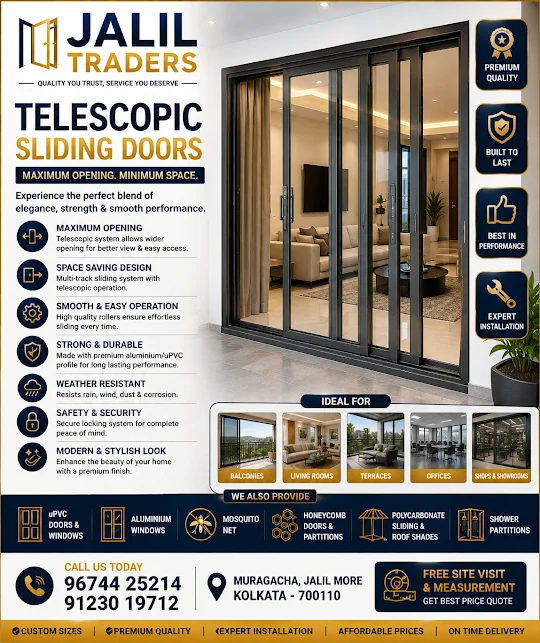 Premium Telescopic Sliding Doors in Kolkata | Jalil Traders