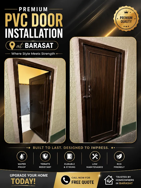 Another Premium PVC Door Installation Completed in Barasat! ✨