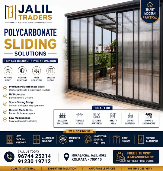 Polycarbonate Sliding Solutions in Kolkata | Jalil Traders