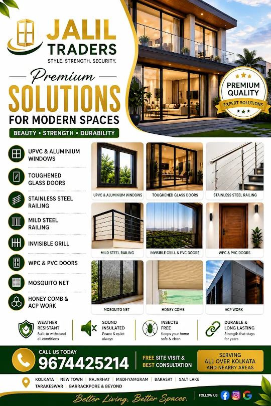 Premium uPVC Windows | Aluminium Windows | Mosquito Nets | Railings | Jalil Traders