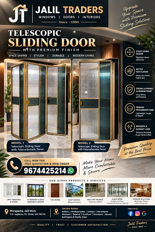 Premium Telescopic Sliding Door in Kolkata | Jalil Traders
