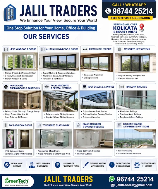 Looking for reliable uPVC, aluminium, mosquito net, glass or home-improvement work in Kolkata?