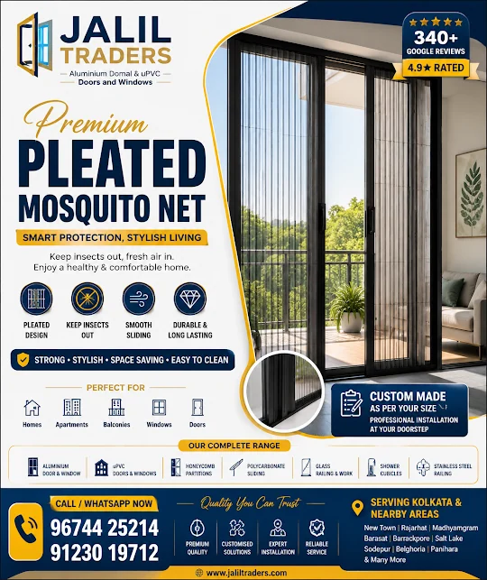 Premium Pleated Mosquito Net Installation in Kolkata 🦟🏠